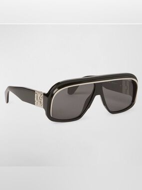✨Palm Angels✨ Black Shield Sunglasses with Silver Trim😎🔥
